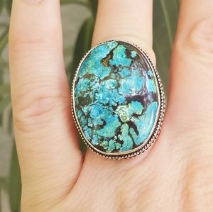 New Chrysocolla 925 Silver Ring.